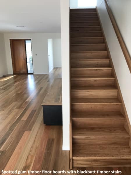 Spotted gum timber floor boards