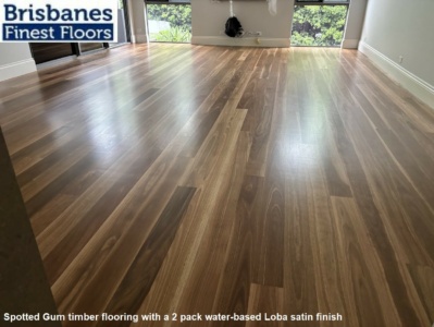 Spotted Gum with 2 pack water-based Loba satin finish