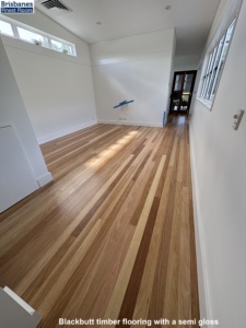 Blackbutt timber flooring with a semi gloss finish